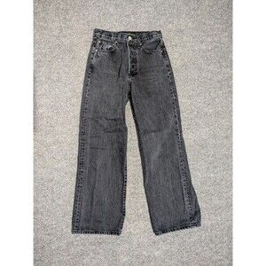 Aritzia Denim Forum The Farrah Wide Leg Jeans Womens 24x26 High Rise Denim Black